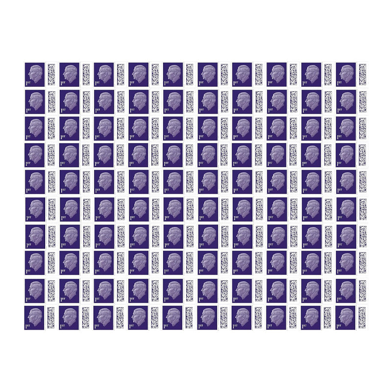 Royal Mail Postage Stamps 1st Class UK Self Adhesive Barcoded Stamps for Letters Pack of 100