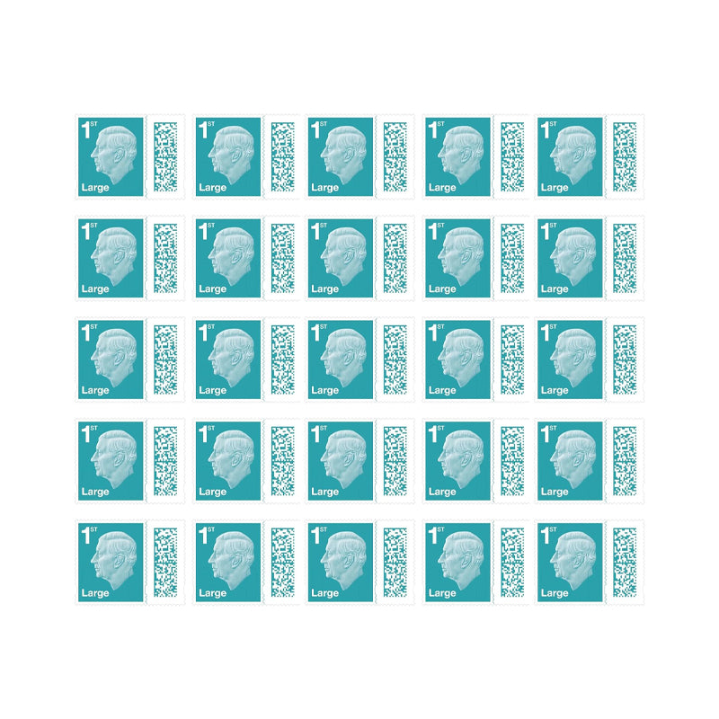 Royal Mail Postage Stamps 1st Class UK Large Letter Self Adhesive Barcoded Stamps Pack of 25