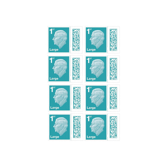 Royal Mail Postage Stamps 1st Class UK Large Letter Self Adhesive Barcoded Stamps Pack of 8