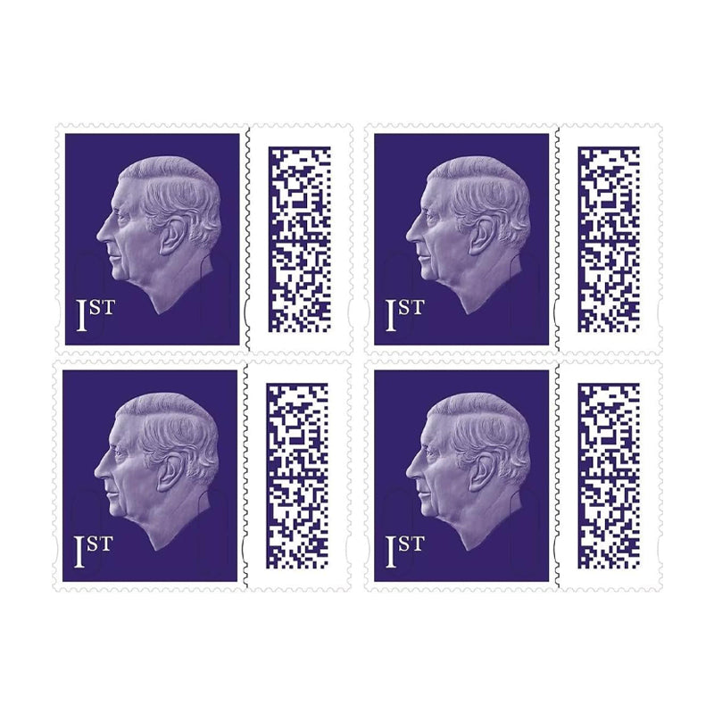 Royal Mail Postage Stamps 1st Class UK Self Adhesive Barcoded Stamps for Letters Pack of 4