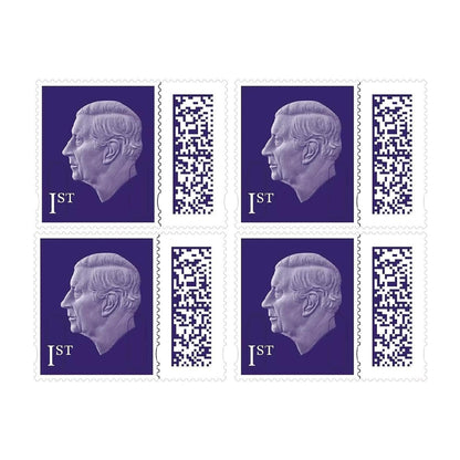 Royal Mail Postage Stamps 1st Class UK Self Adhesive Barcoded Stamps for Letters Pack of 4