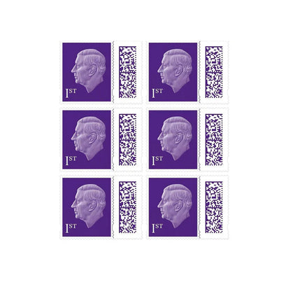 Royal Mail Postage Stamps 1st Class UK Self Adhesive Barcoded Stamps for Letters Pack of 6