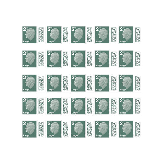 Royal Mail Postage Stamps 2nd Class UK Large Letter Self Adhesive Barcoded Stamps Pack of 25