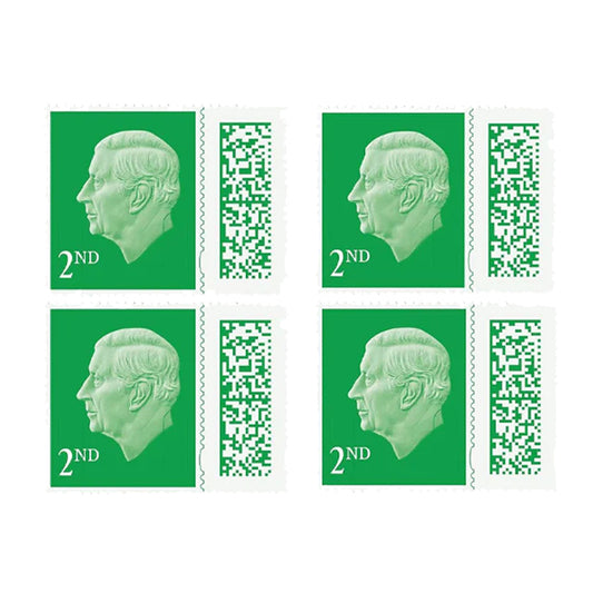 Royal Mail Postage Stamps 2nd Class UK Self Adhesive Barcoded Stamps for Letters Pack of 4